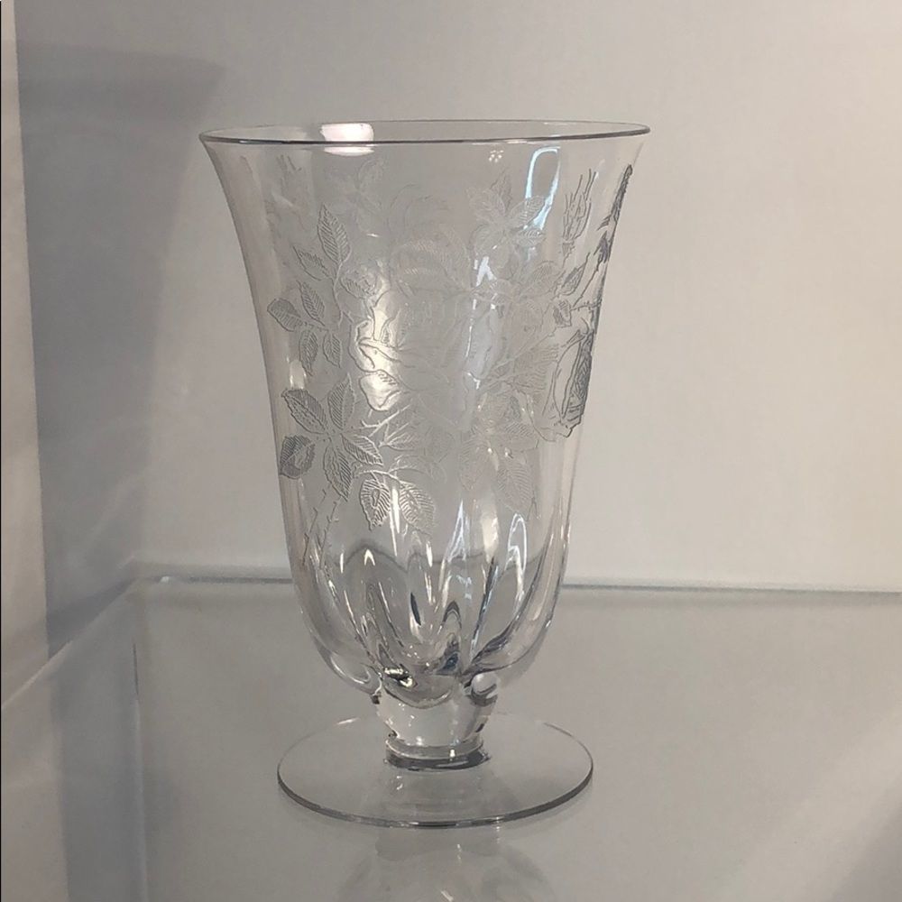 Duncan Miller Wild Rose Ice Tea Footed Glass